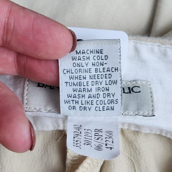 Banana Republic Pants Womens 6 Cream Stretch Capri Cropped Mid Rise Casual - Picture 11 of 11